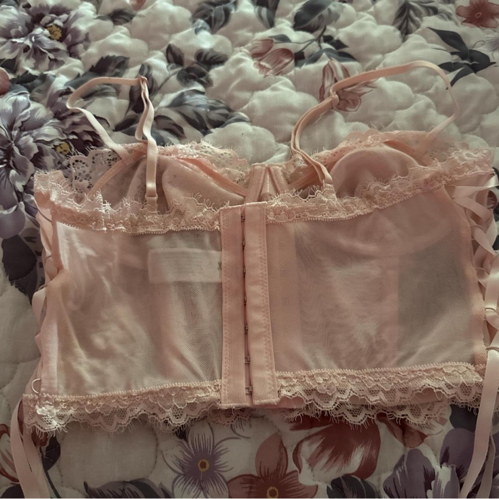 Forever 21 Pink Lace Bra with Satin Details